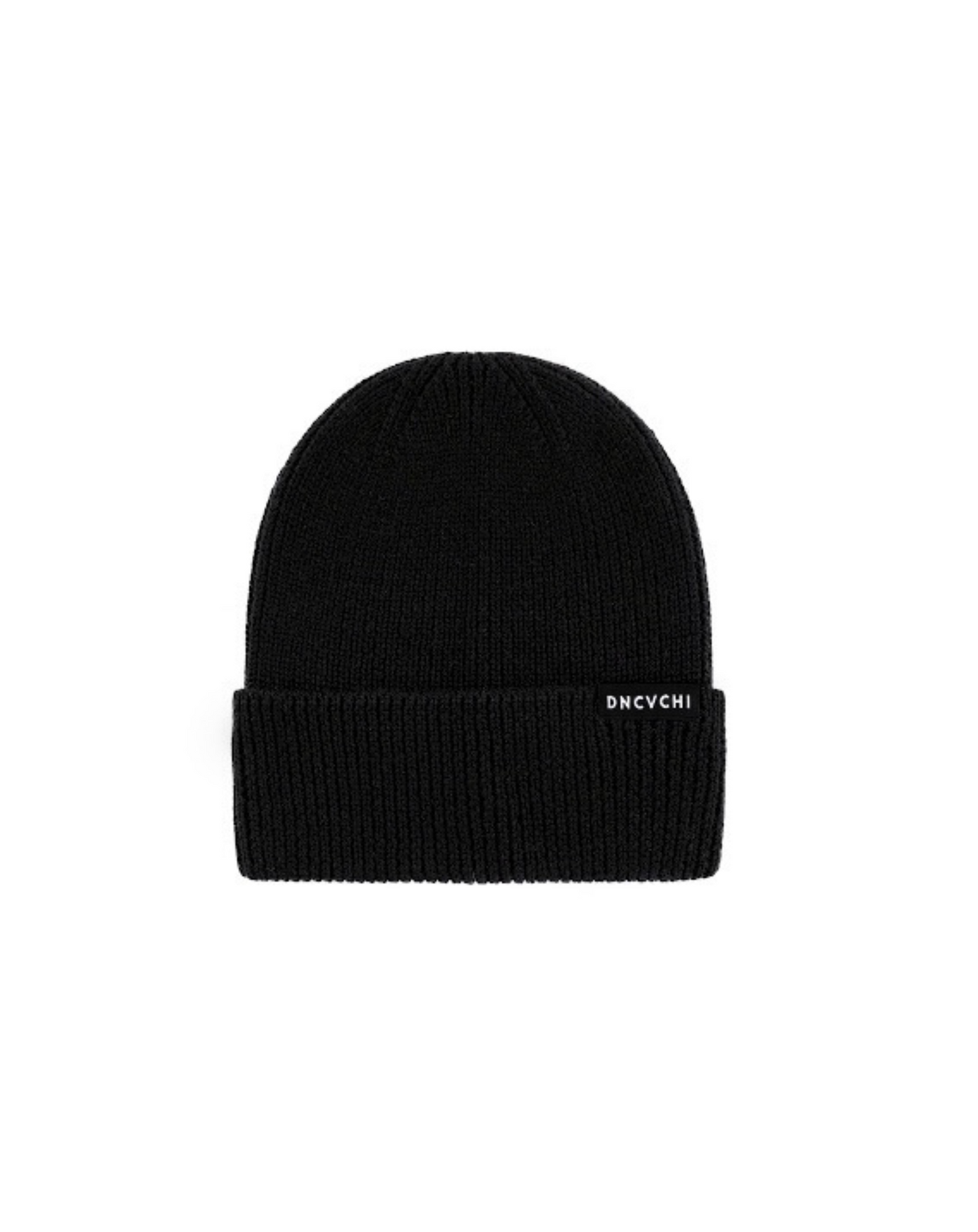 DNCVCHI - BLACK RIBBED BEANIE HAT