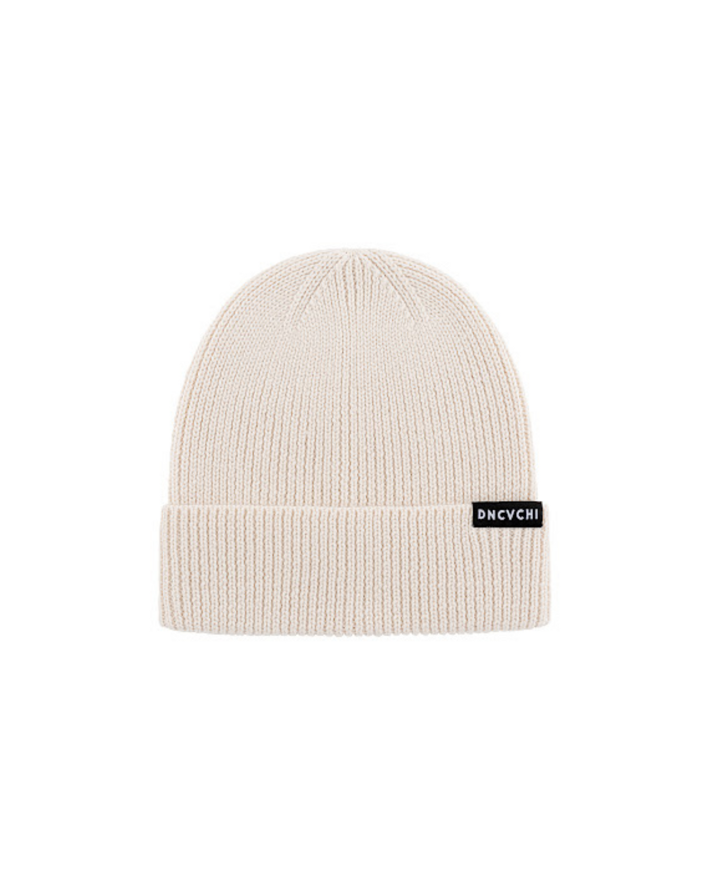 DNCVCHI - CREAM RIBBED BEANIE HAT