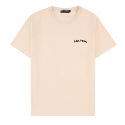 DNCVCHI T-SHIRT - CREAM/BLACK LEFT CHEST