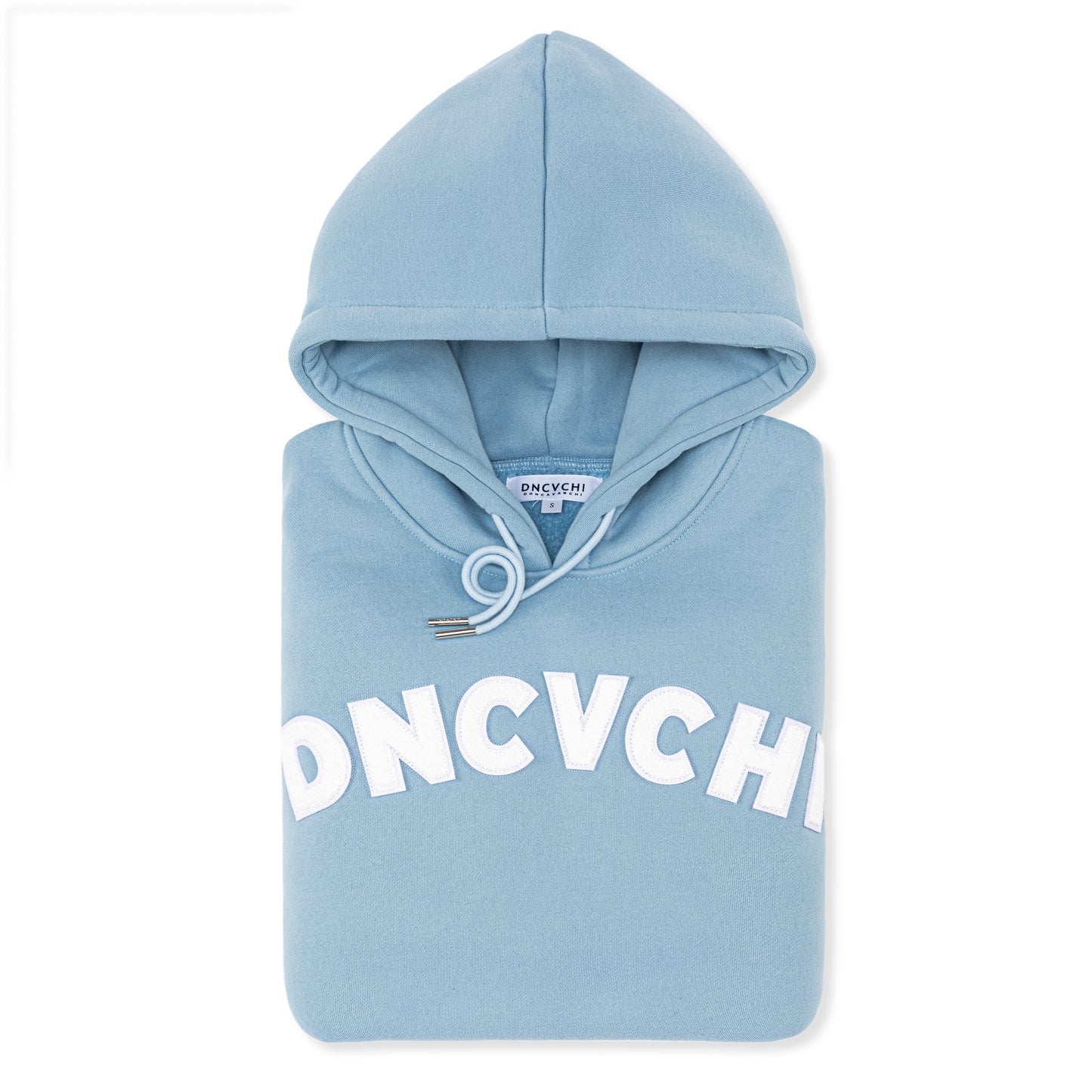 DNCVCHI CHENILLE HOODIE - BABY BLUE/WHITE