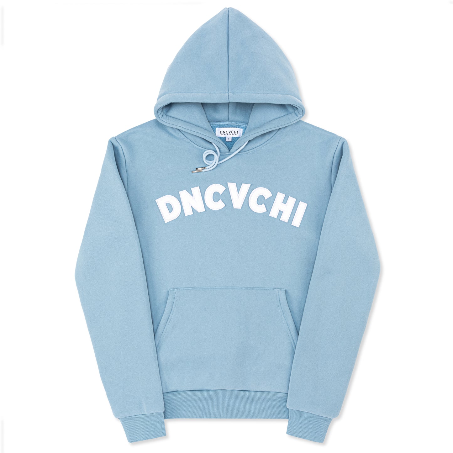 DNCVCHI CHENILLE HOODIE - BABY BLUE/WHITE
